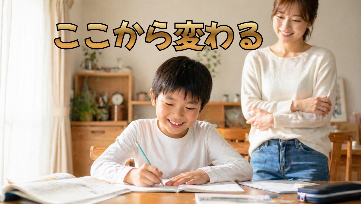 自分に合った勉強で成績が伸びている子供の様子