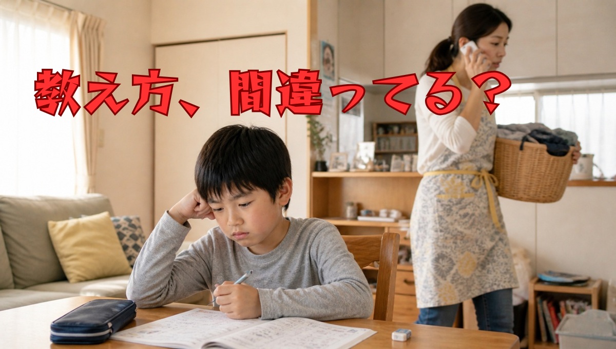 子供への勉強の教え方が分からず困っている家庭の様子