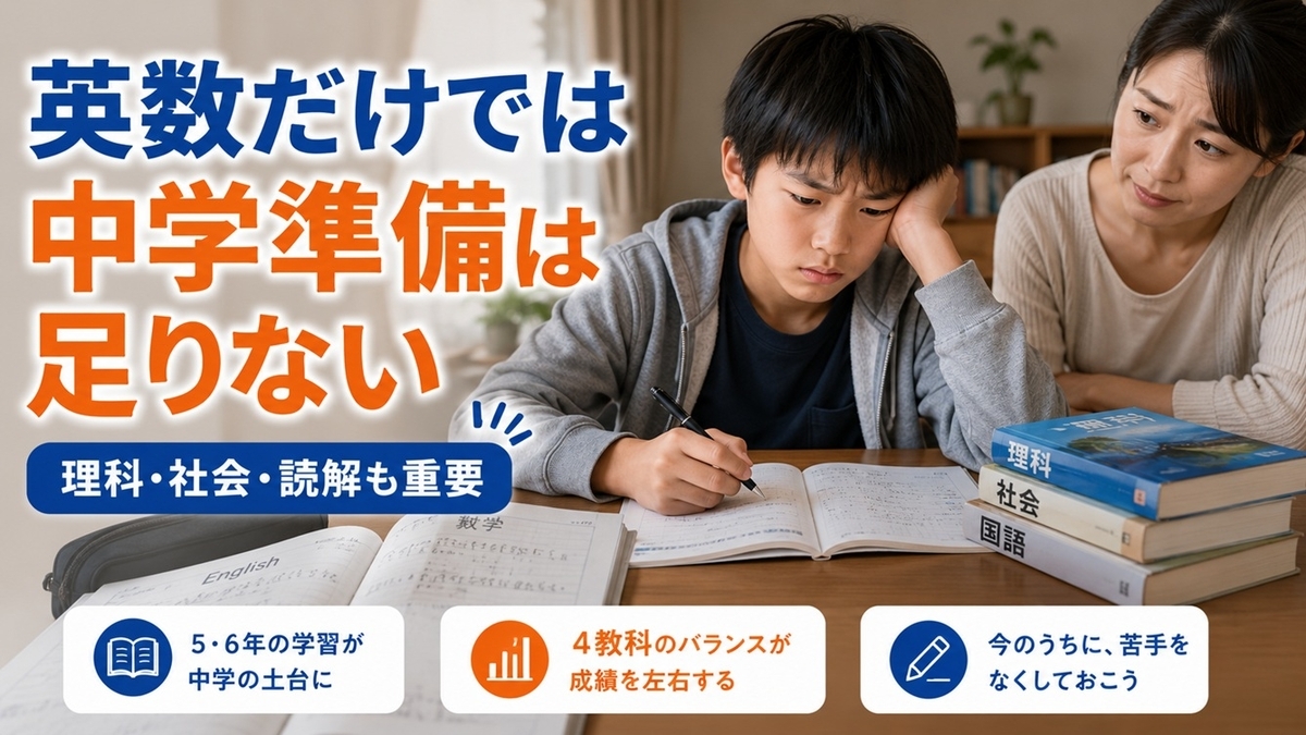 英数だけでは足りない中学準備を表現した小学生