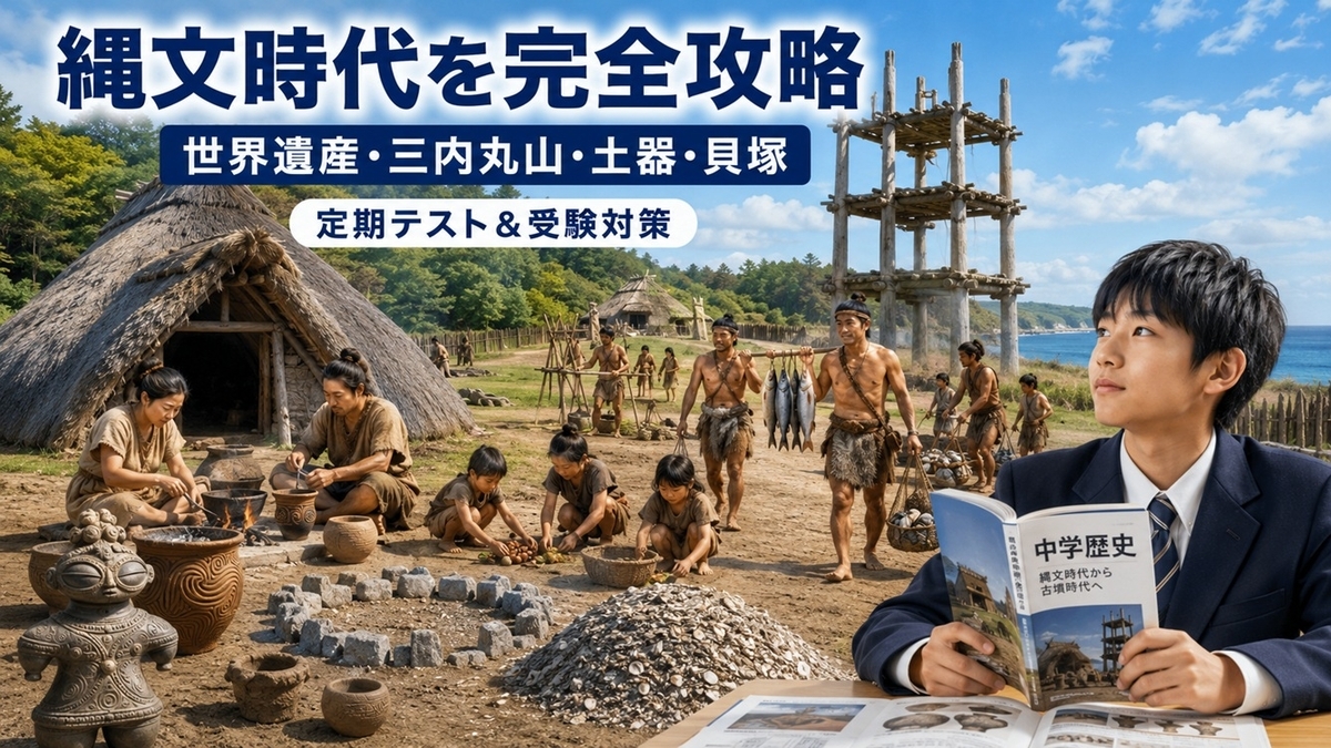 縄文時代の要点まとめ｜三内丸山・貝塚・土器【定期テスト対策