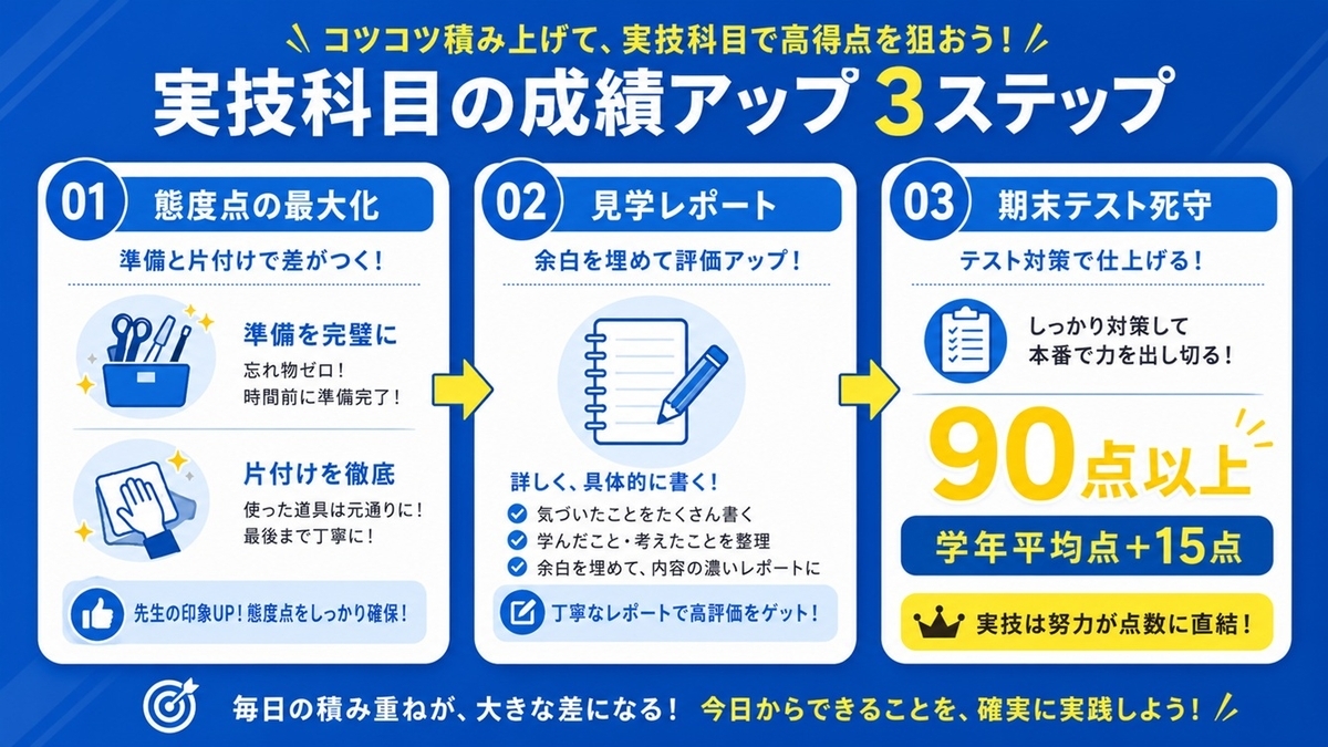 中学生の内申点の上げ方｜提出物・授業態度・副教科で差がつく具体策