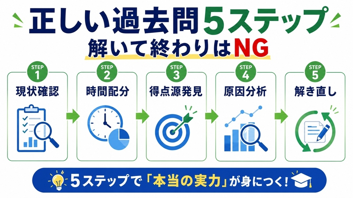 高校受験の過去問を成績アップにつなげる5ステップ学習法