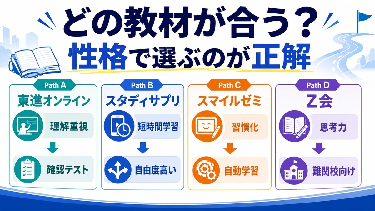 東進オンライン学校とスタディサプリスマイルゼミZ会の比較