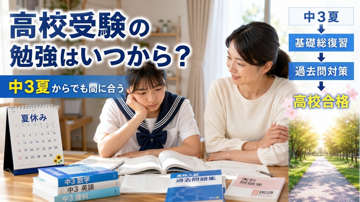 高校受験の勉強はいつから？中3の夏から間に合う時期別勉強法 - 子育て