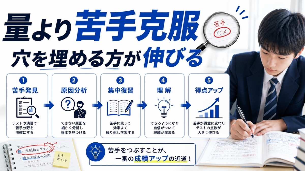 高校受験で苦手単元を克服する学習フロー