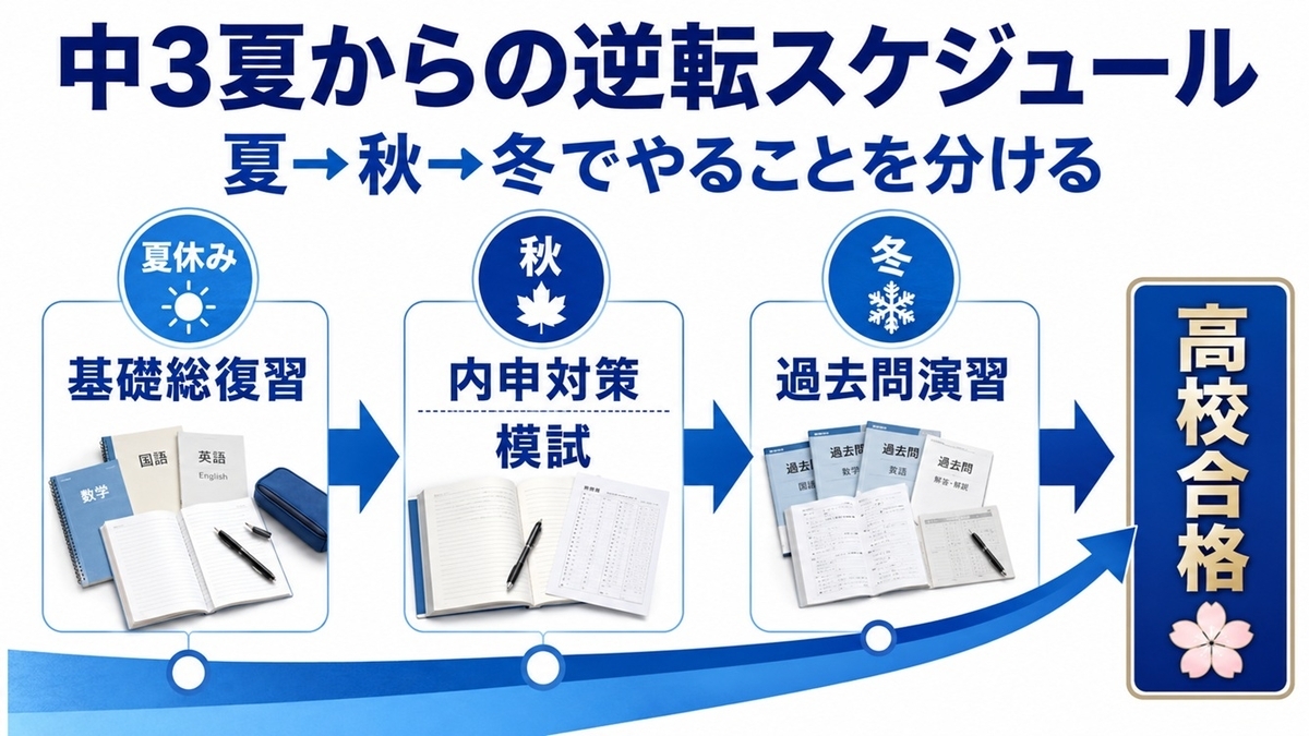 中3夏から高校受験までの勉強スケジュール