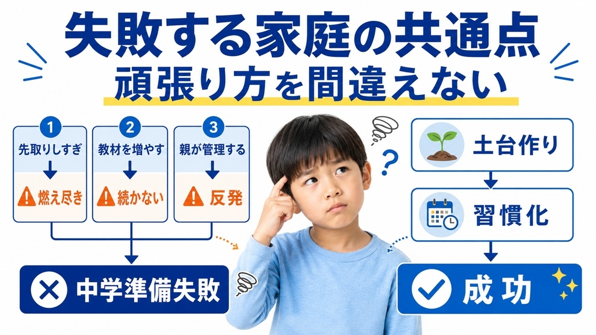 中学準備で失敗しやすい家庭学習の進め方