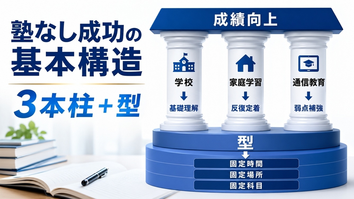 塾なし家庭学習の3本柱と学習習慣の型