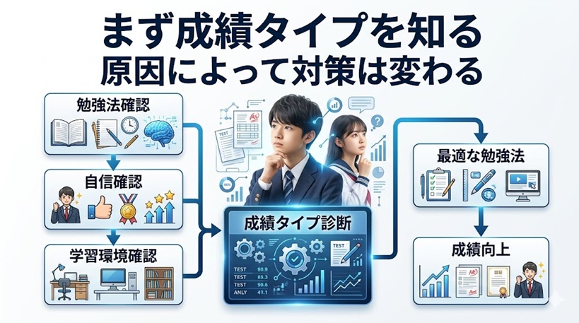 中学生の成績タイプ診断と最適な勉強法の関係