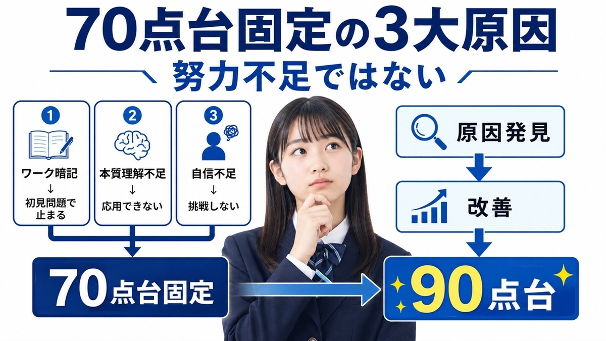70点台で成績が伸びない3つの原因