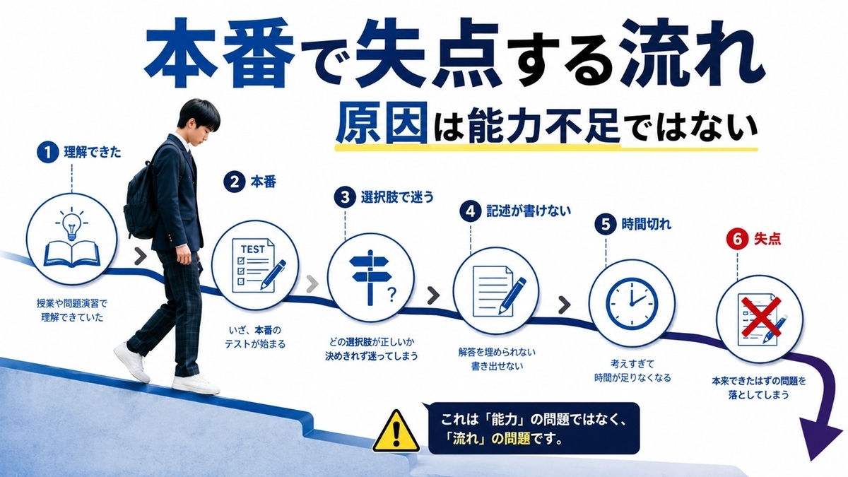 国語テスト本番で起きる失点パターン