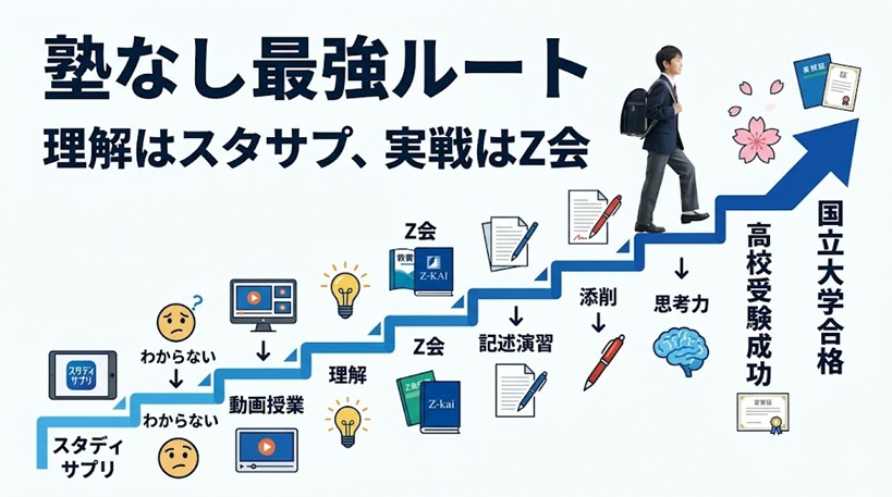 スタディサプリとZ会の併用学習ロードマップ