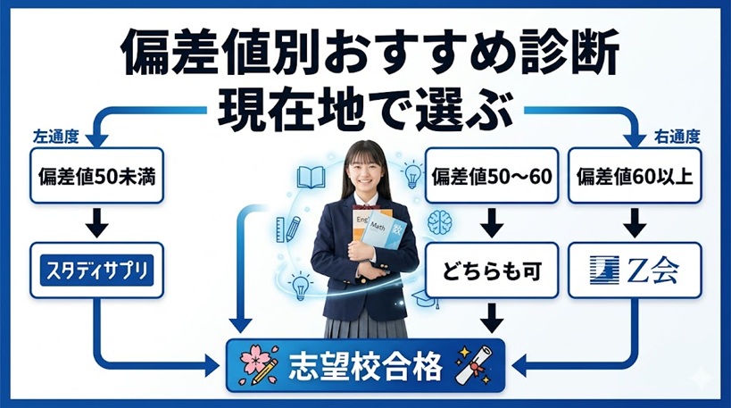 偏差値別に見るZ会とスタディサプリの選び方