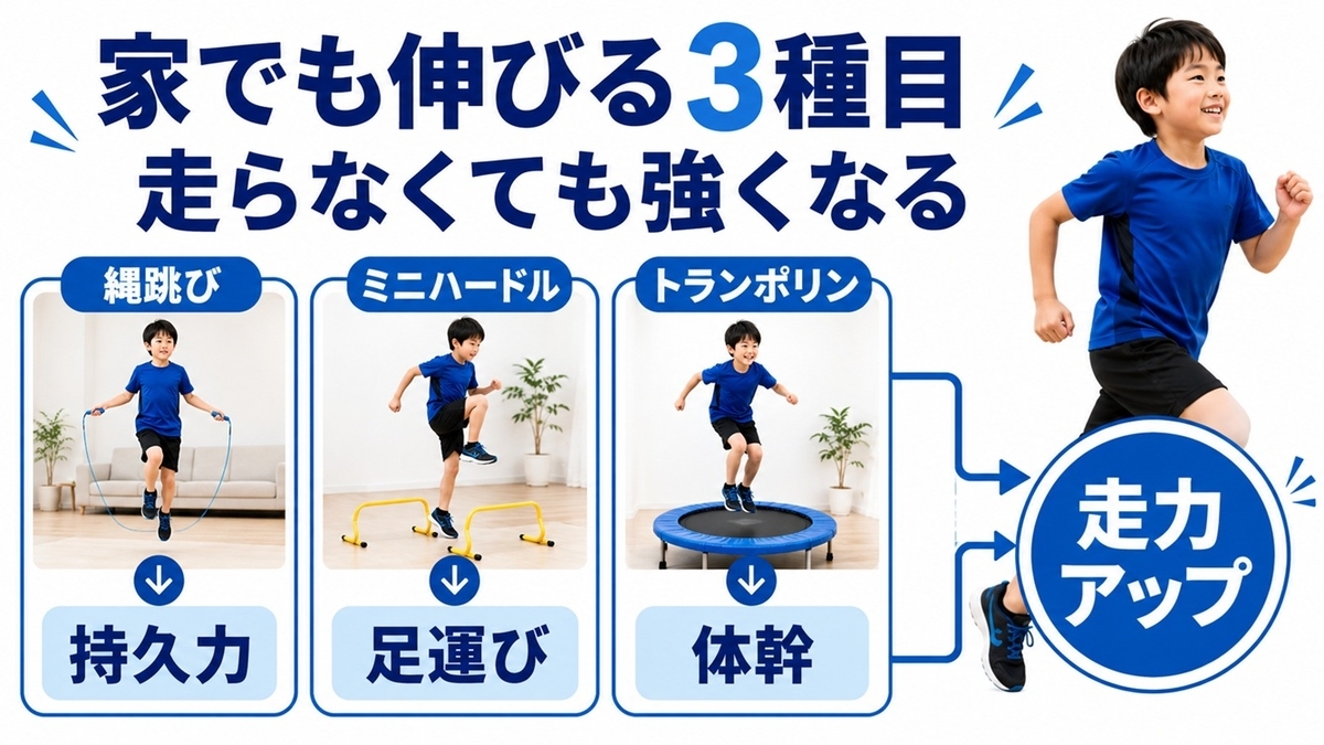 雨の日に家で行う足踏み・縄跳び・バランス練習