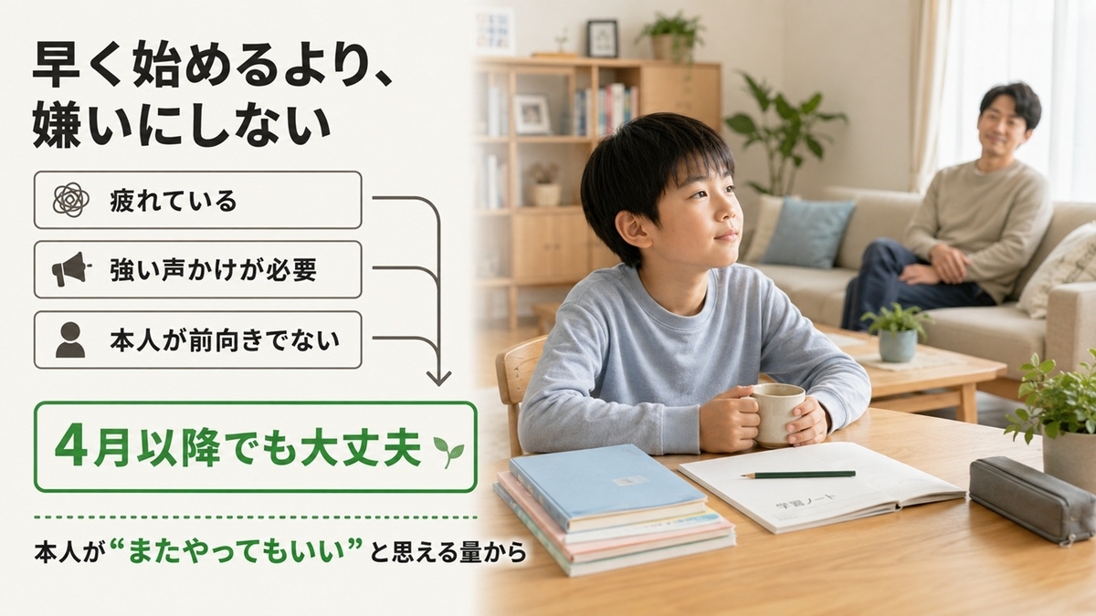 新中1の通信教育は本人が前向きでなければ4月以降から始めても遅くない