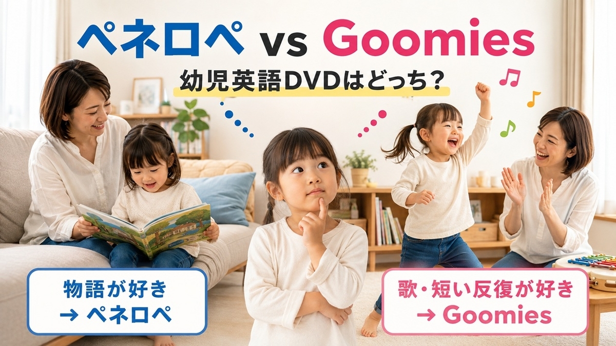 ペネロペとGoomiesを物語好き・歌好きで選ぶ幼児英語DVD比較