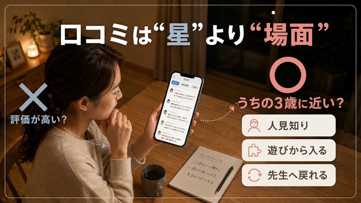 ワールドアイキッズの口コミを3歳の家庭が星評価より受講場面で確認する考え方