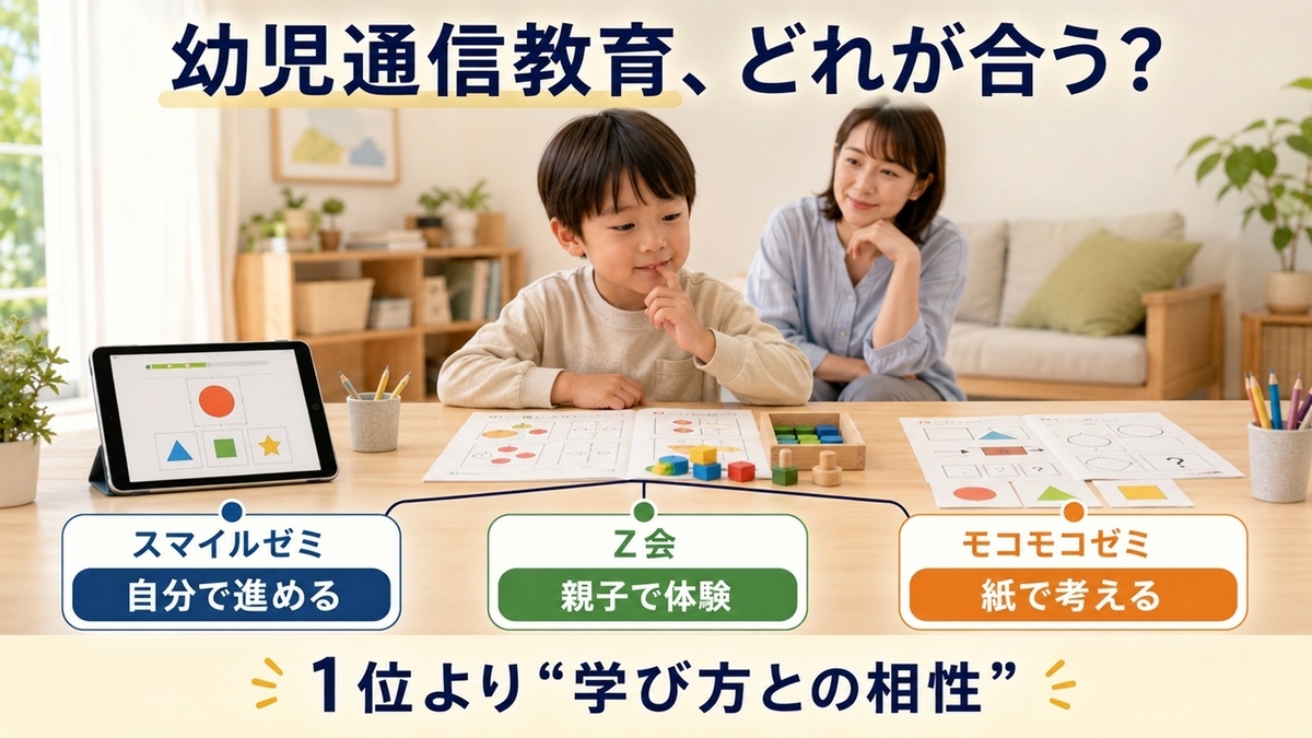 幼児通信教育おすすめ3社比較｜スマイルゼミ・Z会・モコモコ - 子育て