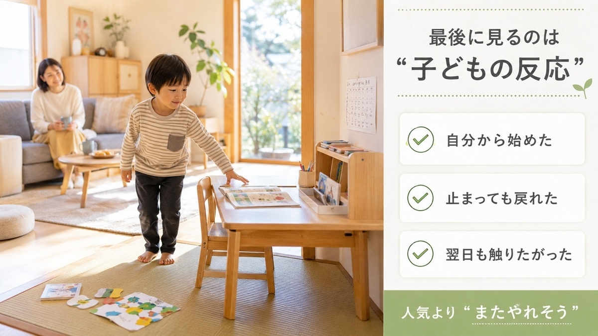 幼児通信教育を選ぶときに見る自分から始める・止まっても戻る・翌日も取り組む3つの反応