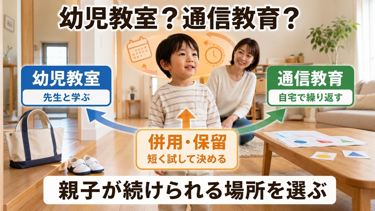 幼児教室・通信教育・併用を学ぶ場所で選ぶ3分岐