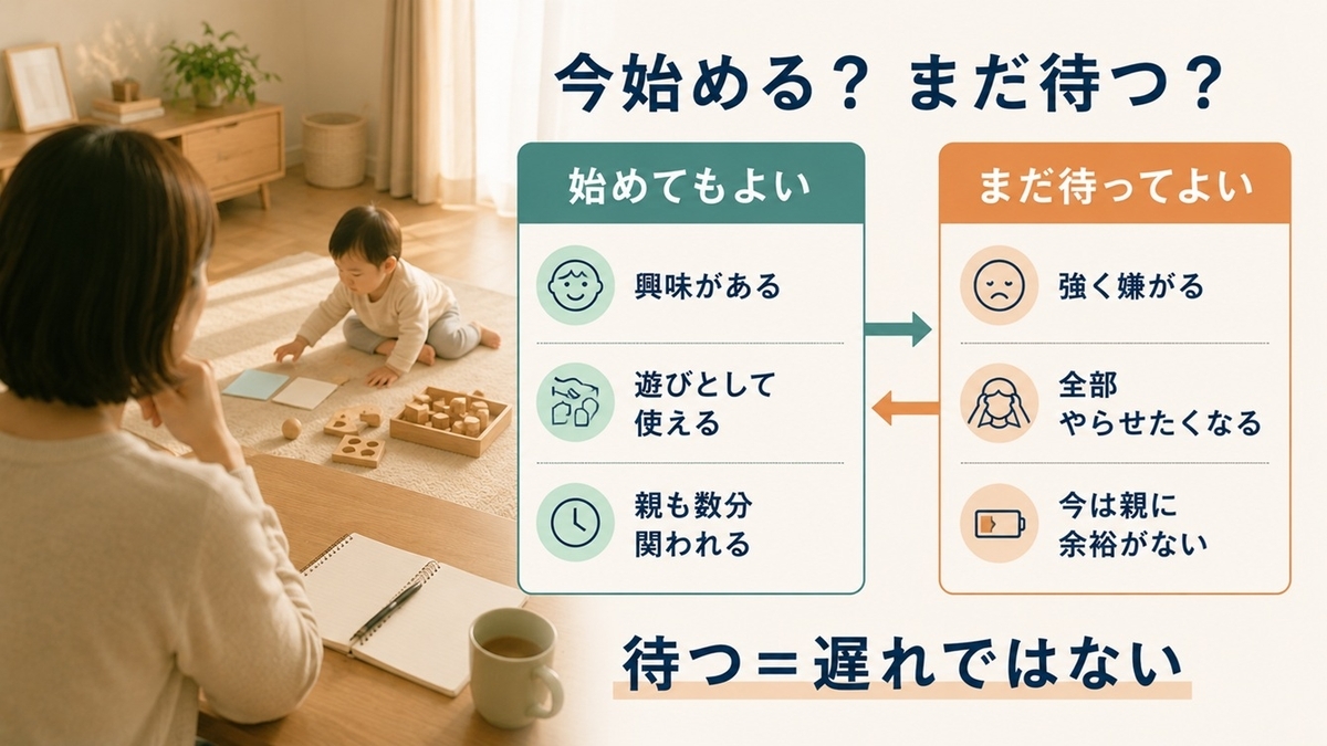 1歳で通信教育を始めてもよい家庭とまだ待ってよい家庭の判断基準