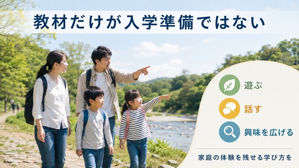 年長期に家族で自然体験をしながら会話し教材以外にも興味を広げる親子