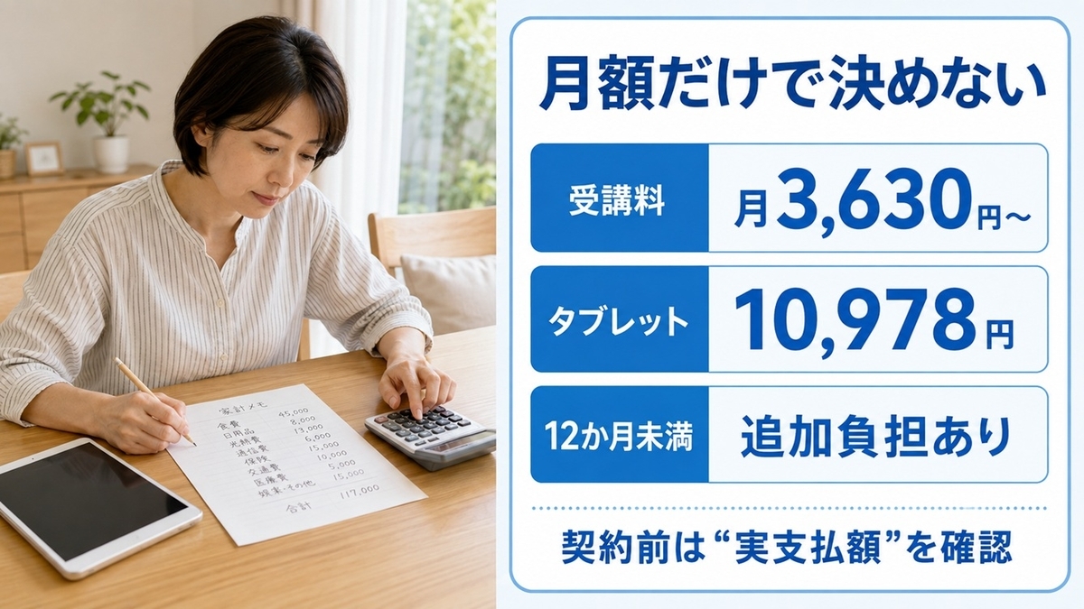 スマイルゼミ幼児コース退会前に締切・利用期間・支払方法を確認する保護者