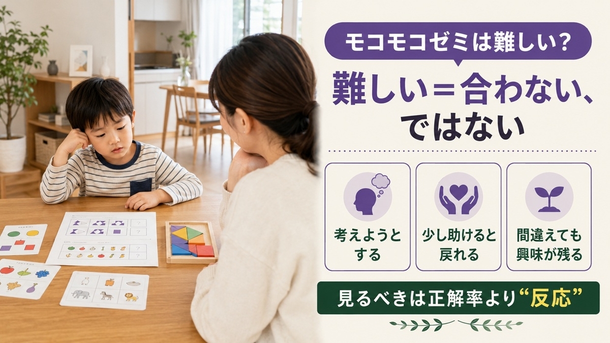 モコモコゼミは難しい？年齢別の問題レベルと向く子の見分け方