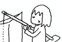イラスト 悪戦苦闘中