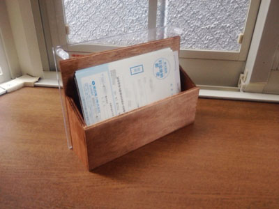 フォトフレーム付きはがき入れの裏側