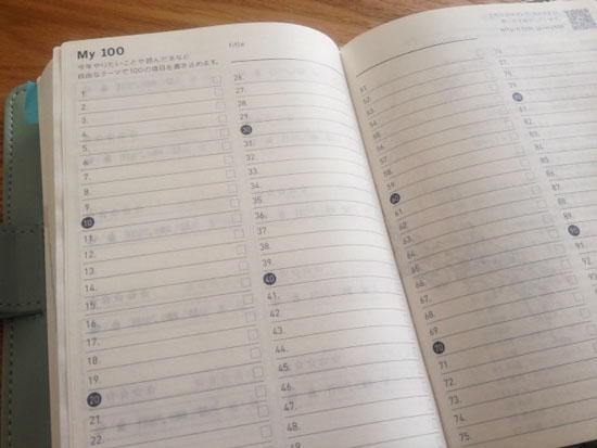 ほぼ日手帳おまけページ My 100