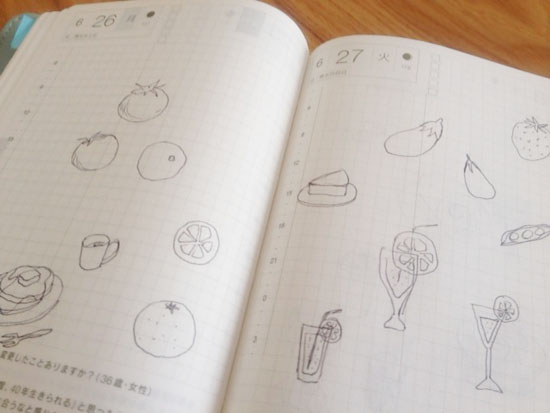 ほぼ日手帳の中身 お絵描き
