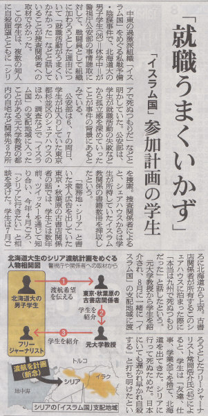自傷行為の一種なんだな　2014年10月8日朝日朝刊