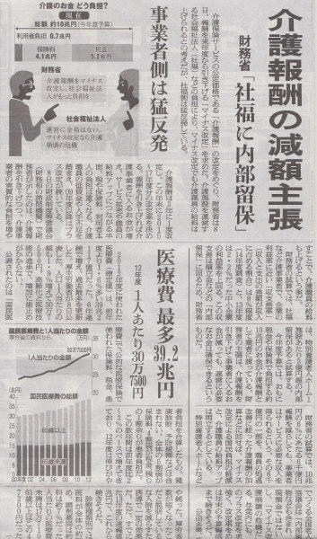 給与は減らしちゃダメつー条件付きにしたらどうか　2014年10月9日朝日