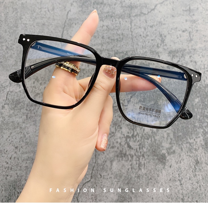 クリア黒縁大きいメガネ フレーム