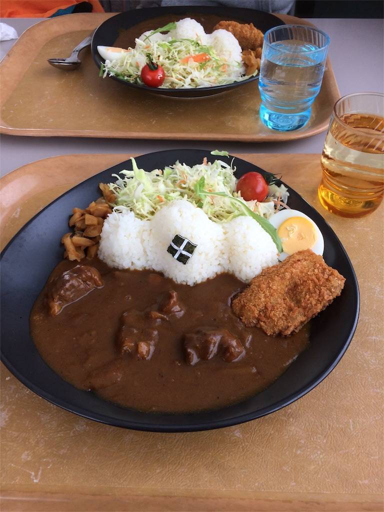 スノーボード　長野　白馬五竜　お昼　武田菱カレー