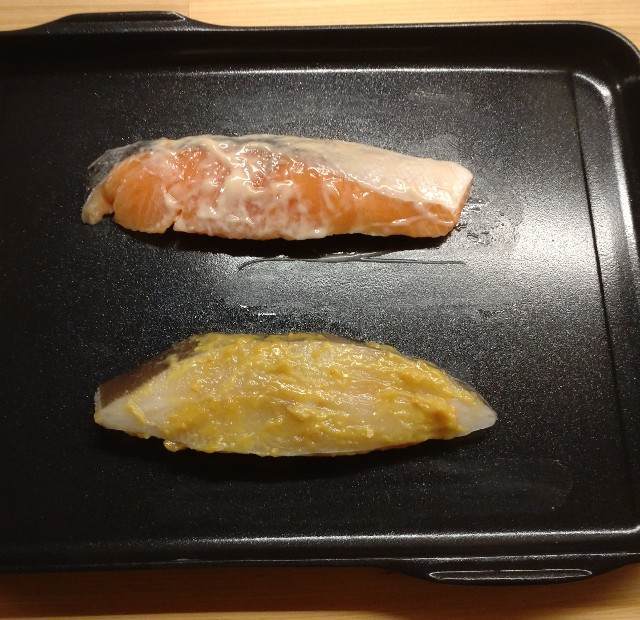 西京焼きをグリルへ