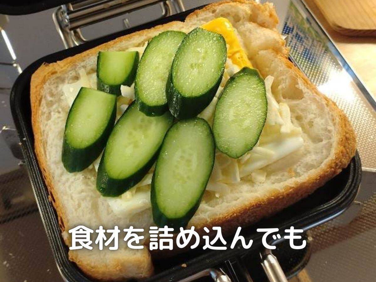 レシピのように具材をパンパンに乗せてみます。