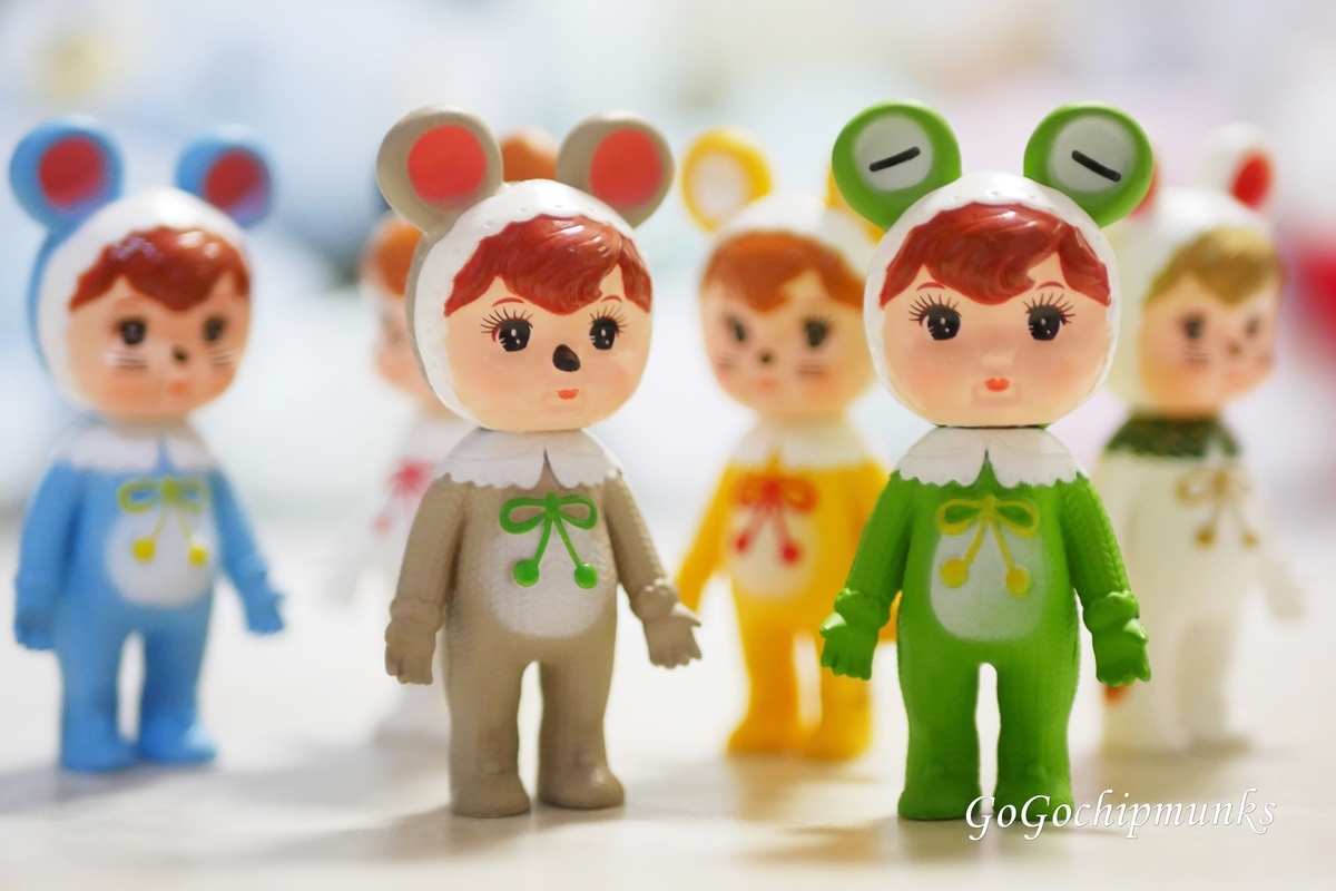 昭和レトロ　ソフビ　なかよしどうぶつ　ペットちゃん　おもちゃ なかよし チャーミーちゃん アニマルシリーズ ネズミ くま耳帽子
