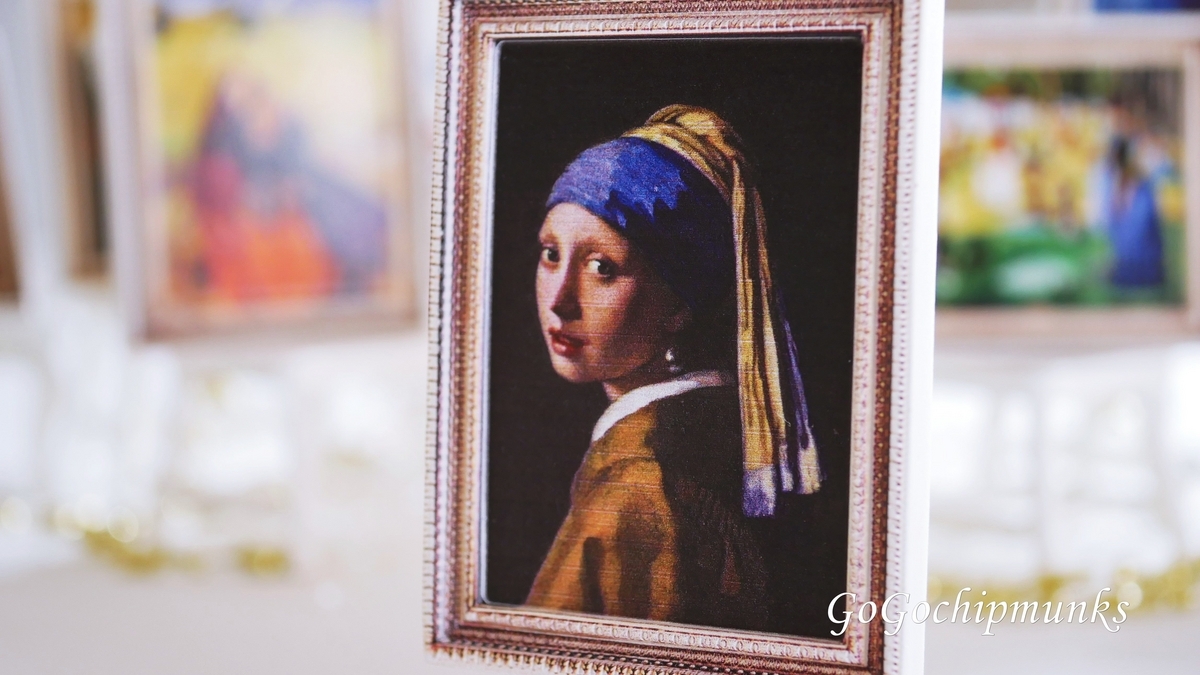 フェルメール「真珠の耳飾りの女少」の額入り絵画 （真珠の