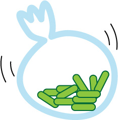 きゅうりと塩を入れた袋をシェイク