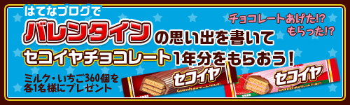 「バレンタインの思い出」を書いてセコイヤチョコレート1年分をもらおう！