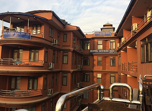 タメル地区の中心街のホテル Hotel Access Nepal カトマンズ 美味しいもの探しの海外旅行街歩き Chiyoの旅