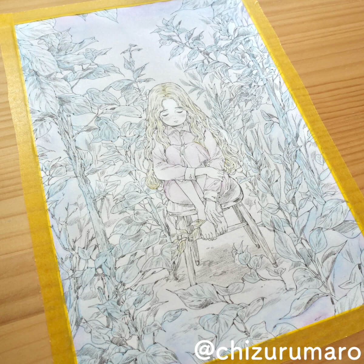 ①水彩での下塗りを動画にしてみました（エポルの塗り絵ブック