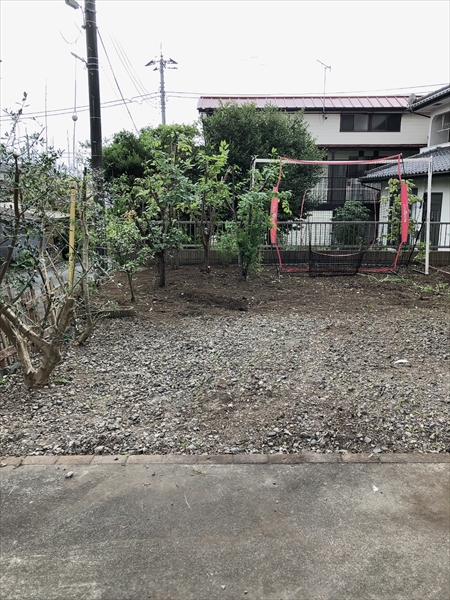 剪定後の庭