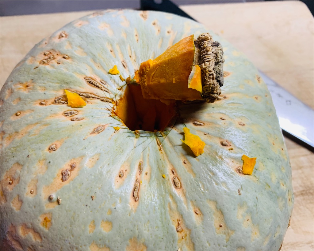 大きな大きな白いかぼちゃ 雪化粧 チョコラッシュ