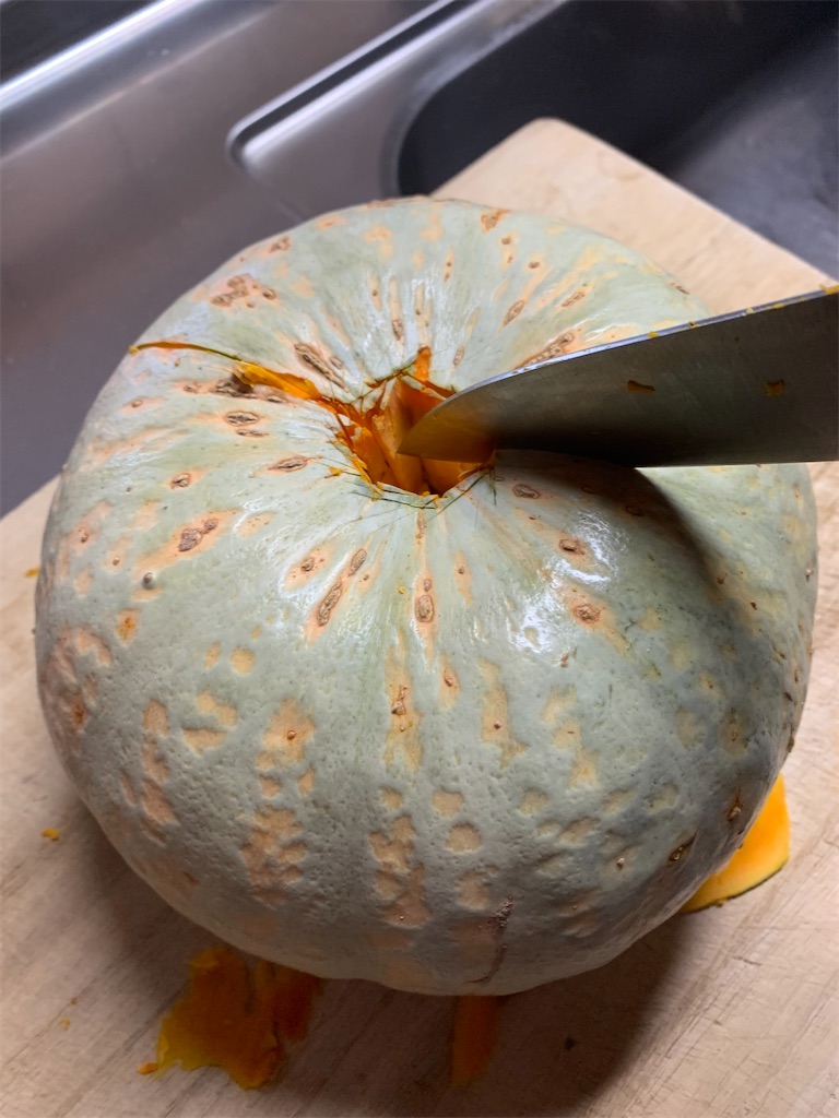 大きな大きな白いかぼちゃ 雪化粧 チョコラッシュ