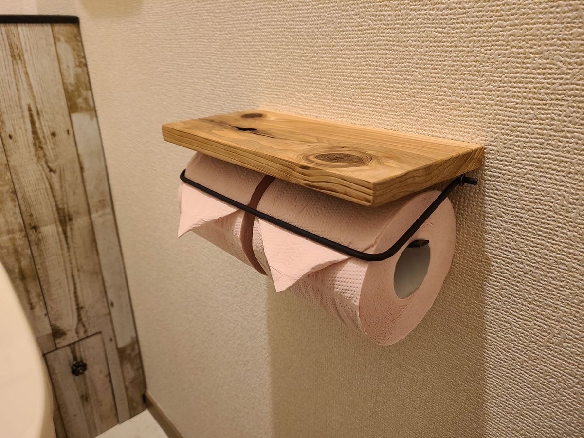 新品未使用TOTO 木製板 トイレットペーパーホルダー 棚タイプDIY DIY】おしゃれな木目の2連トイレットペーパーホルダーを作ってみました