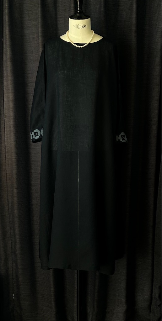 ミナペルホネンdear ダークネイビー ×ブルー ＆ネイビーリネン Aライン