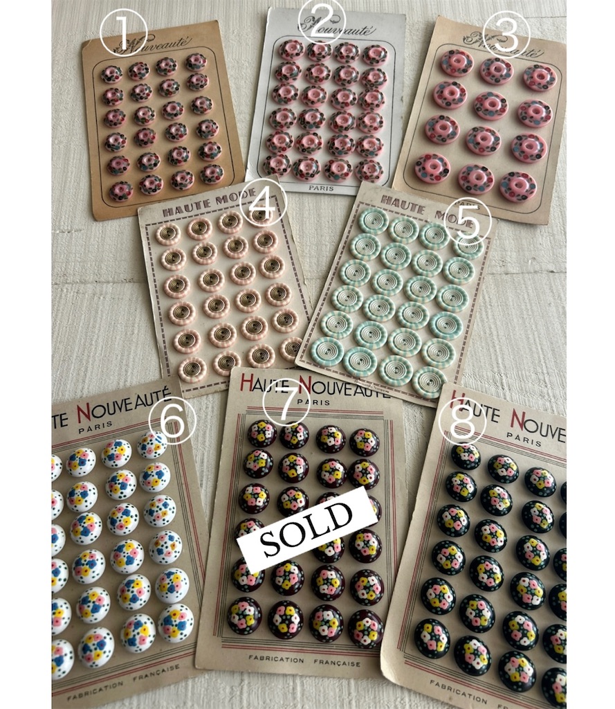 リスト》フランス🇫🇷ボタンシート8種 ボルドーSOLD - chouchou
